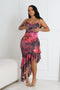 Ibiza Mesh Print Ruffle Midi Dress